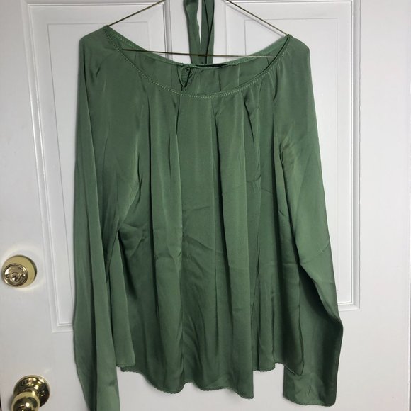 Elie Tahari Green Silk Women's Blouse and Neck Tie - Picture 2 of 7